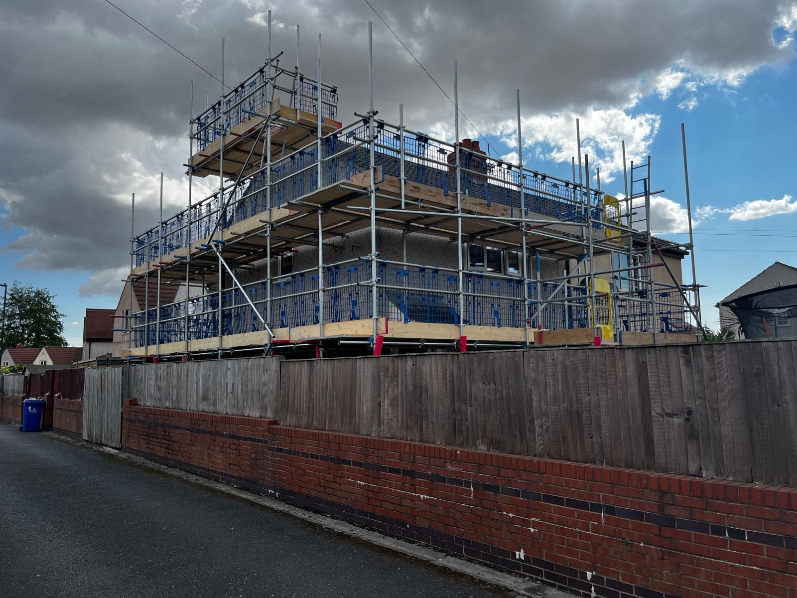 Residential scaffolding for Doncaster Council housing works under Wates Property Services contract